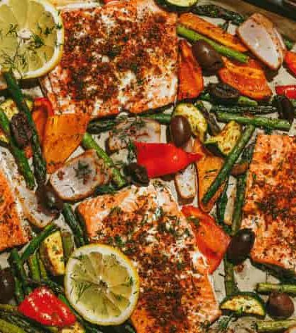 Jamie Oliver salmon tray bake 30 Minute meals