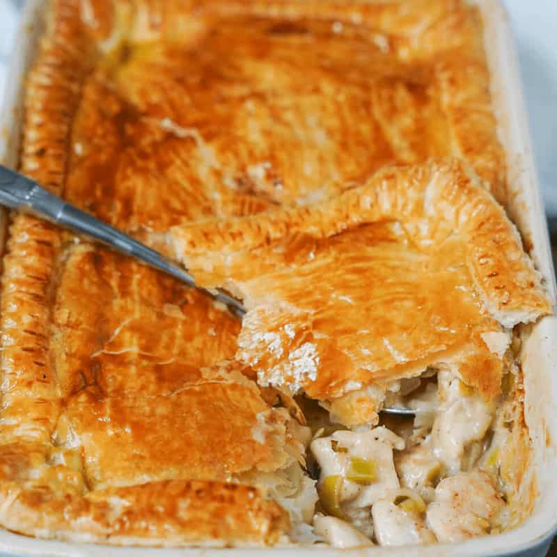 Jamie Oliver Chicken and Leek Pie with Puff Pastry