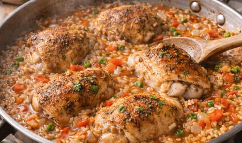 Jamie Oliver Chicken Thighs and Rice