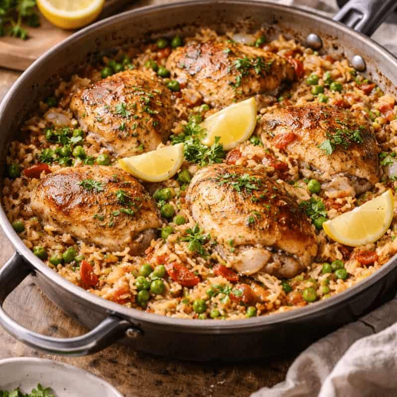 Jamie Oliver Chicken Thighs and Rice