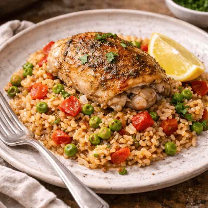 Jamie Oliver Chicken Thighs and Rice