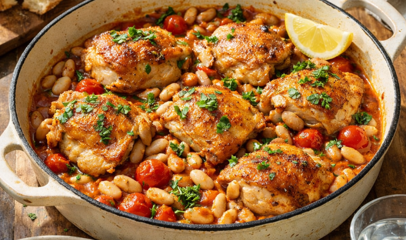 Jamie Oliver Chicken and Cannellini Beans