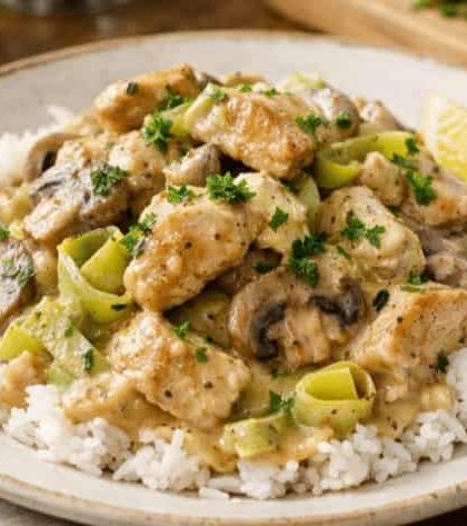 Jamie Oliver Chicken and Leek Stroganoff