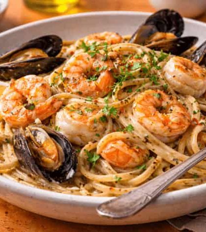 Jamie Oliver Creamy Seafood Pasta