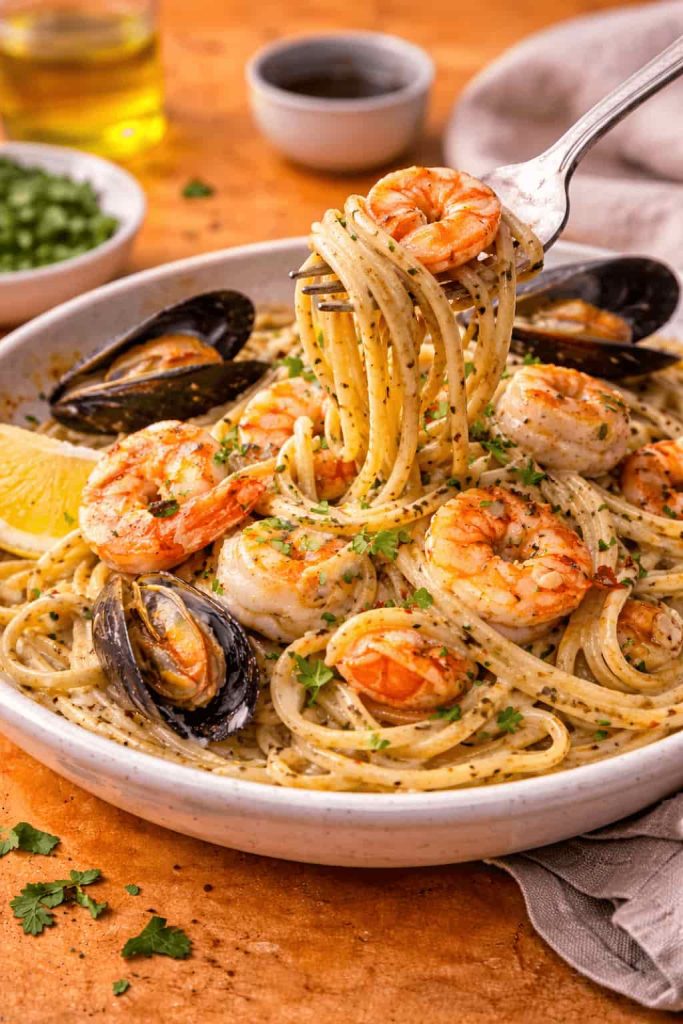 Jamie Oliver Creamy Seafood Pasta