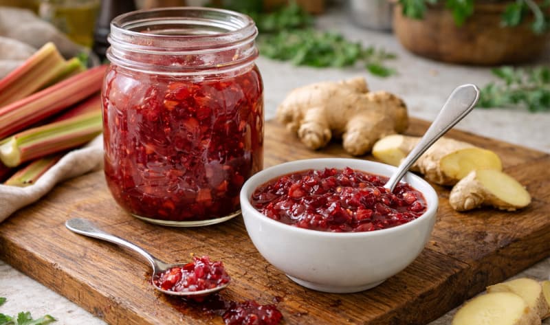 Jamie Oliver Rhubarb and Ginger Jam