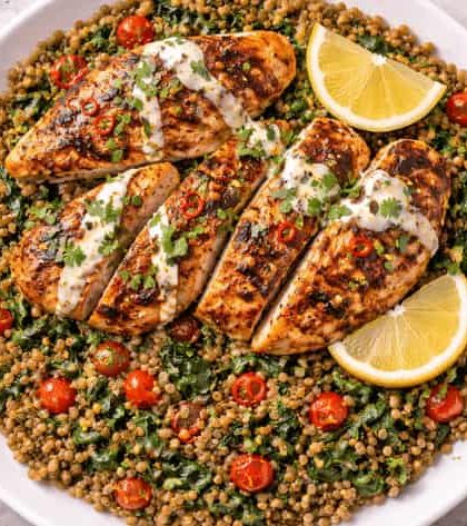 Jamie Oliver chicken and lentils 15 Minute Meals