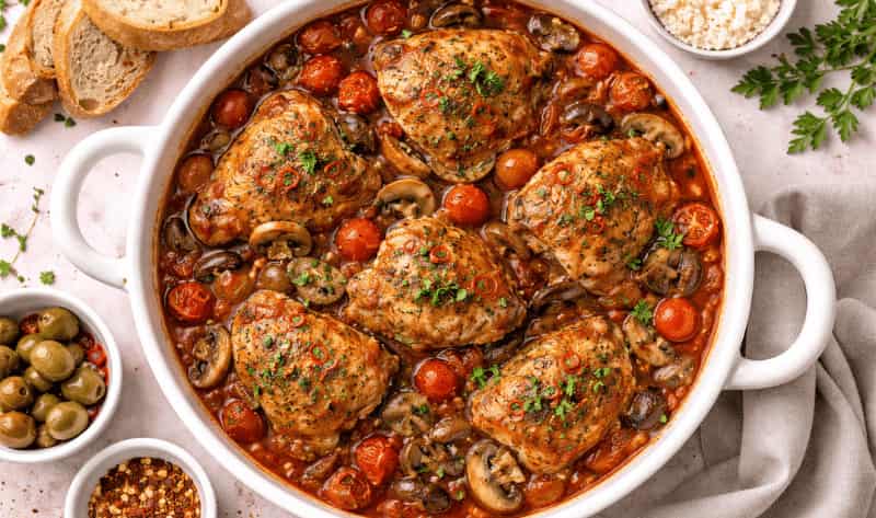 Jamie Oliver Mushroom and Chicken Cacciatore