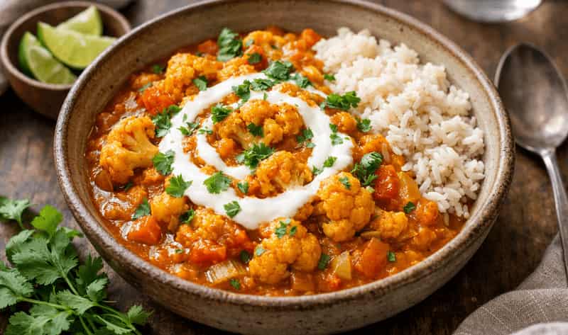 Jamie Oliver cauliflower curry 15 minute Meals