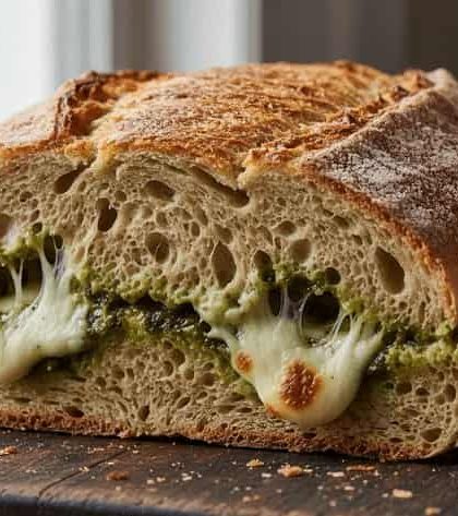 Jamie Oliver Cheesy Garlic Bread with Pesto