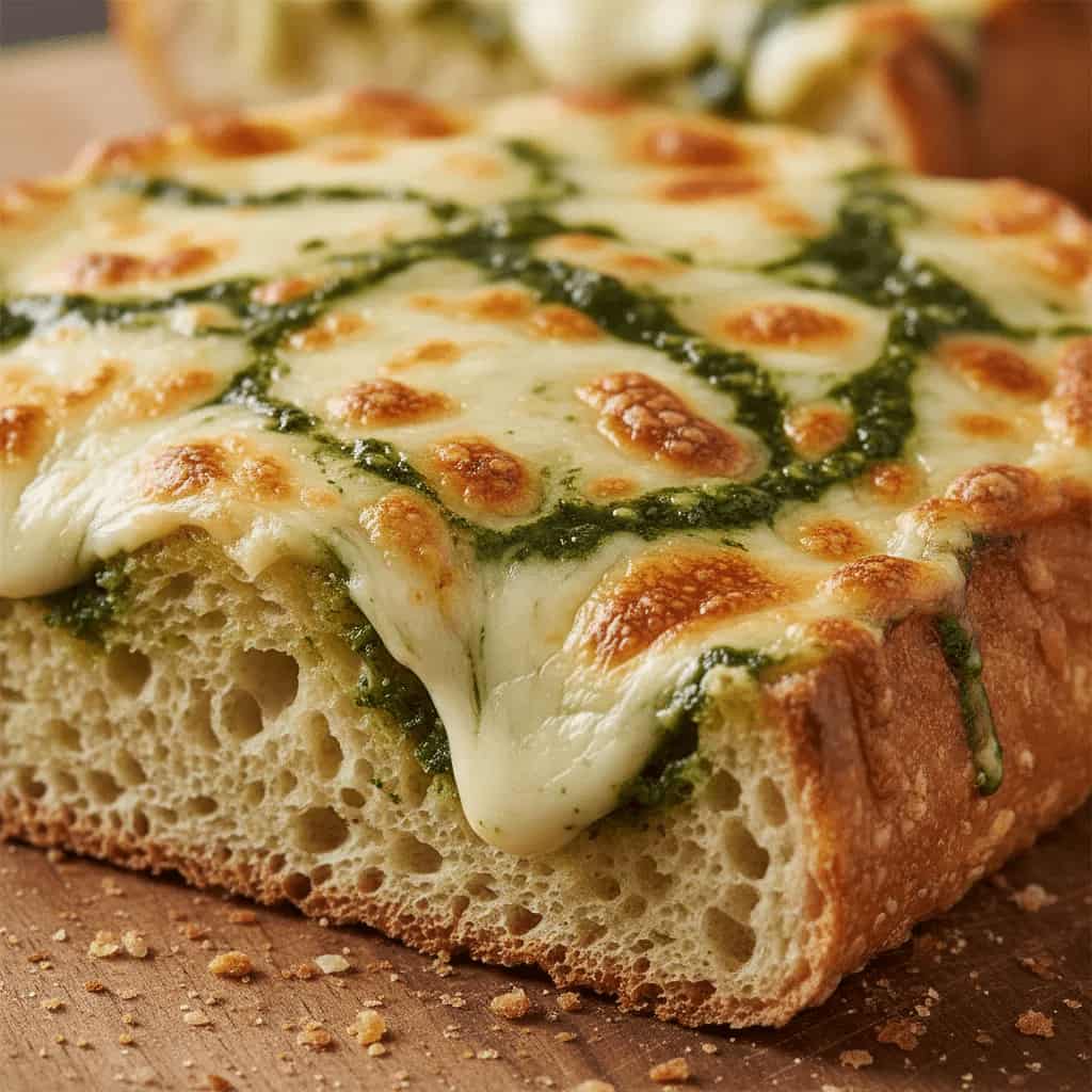Jamie Oliver Cheesy Garlic Bread with Pesto