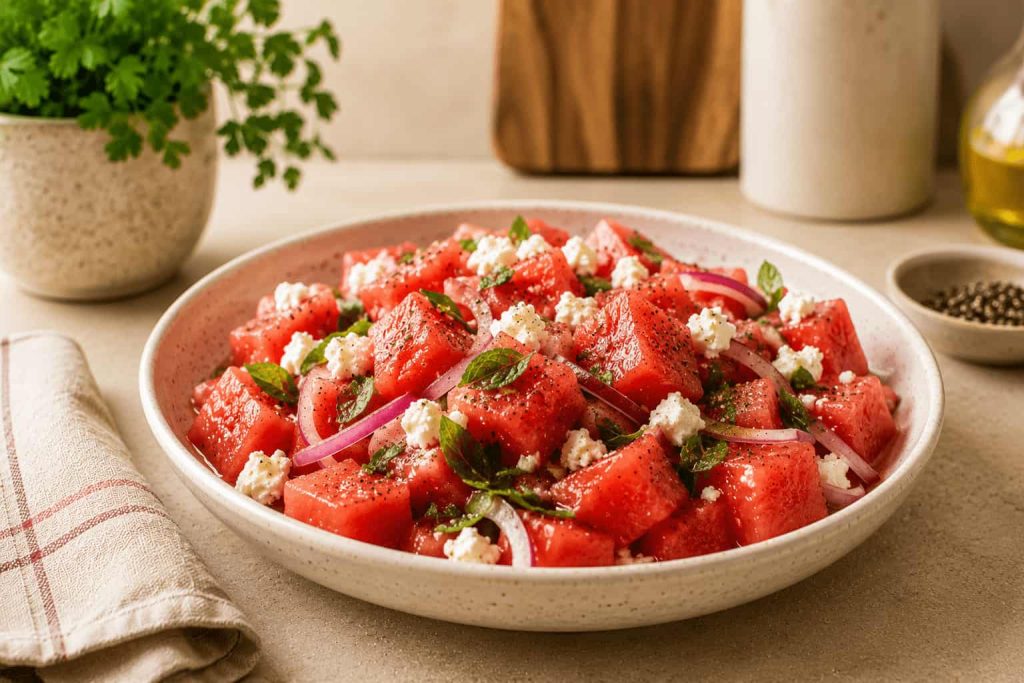 Jamie Oliver 5-Ingredient Watermelon Salad