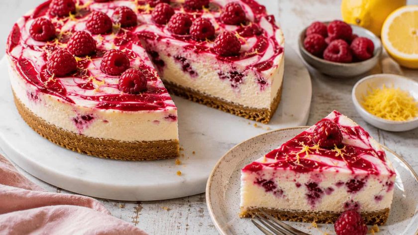 Jamie Oliver Lemon and Raspberry Cheesecake