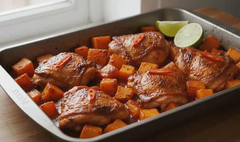 Jamie Oliver Thai Red Chicken & Squash Traybake