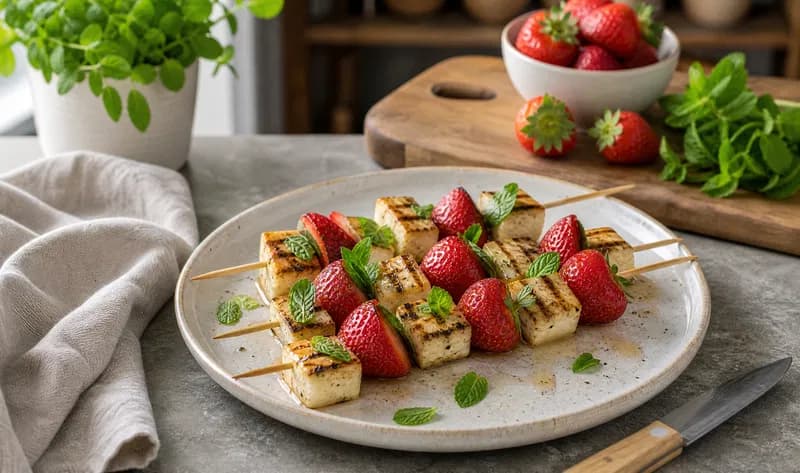 Jamie Oliver Halloumi And Strawberry Skewers