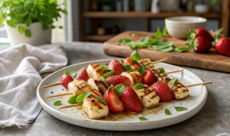 Jamie Oliver Halloumi And Strawberry Skewers